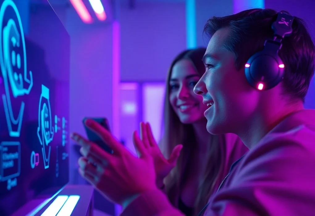 Engaging in a free AI sex chat with a friendly virtual avatar in a vibrant, modern interface.