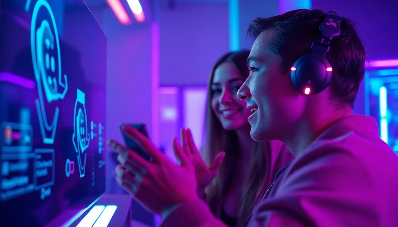 Engaging in a free AI sex chat with a friendly virtual avatar in a vibrant, modern interface.